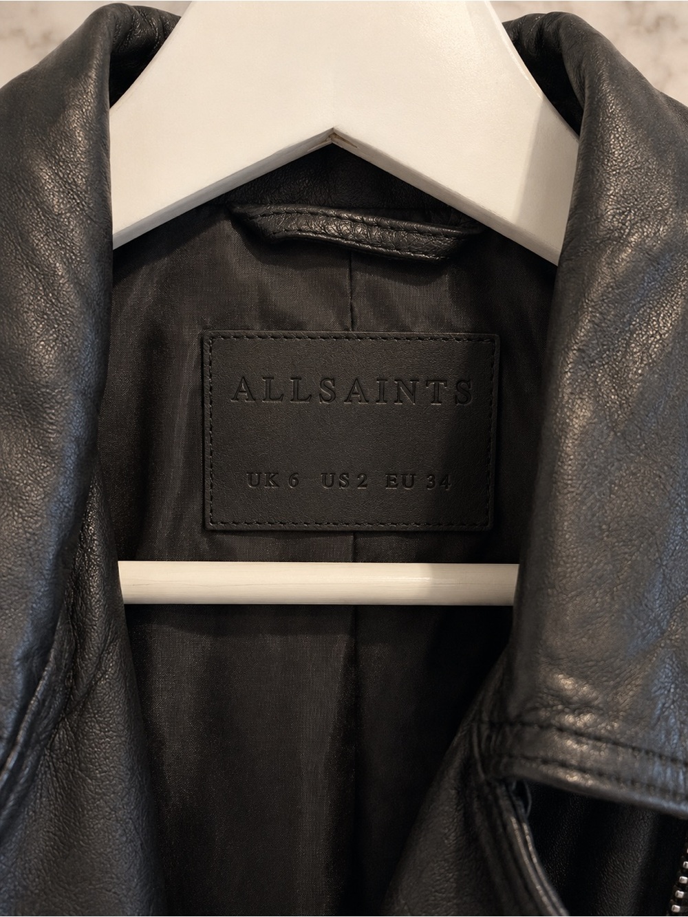 ALL SAINTS Catch Black Leather Moto Jacket - Women's - Picture 4 of 4